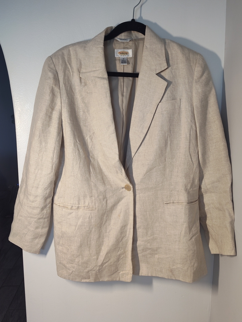 Talbots Linen Single-Button Blazer - Cream #384